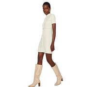 Trendyol Women's Damen Gerade Mini Kurzarm Geschäft Regulär Kleid Dress, Beige, M