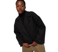 Trendyol Women's Damen Gerade Plus Size Mantel Coat, Black, 38 Grande Taille