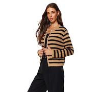 Trendyol Women's Damen GESTREIFT Lange Ärmel Schlank Strickjacke Cardigan Sweater, Camel, M