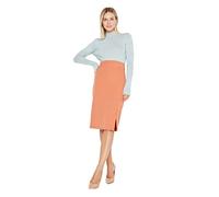 Trendyol Women's Damen Midi Bleistiftrock Webstoff Rock Skirt, Braun, 38