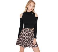 Trendyol Women's Damen Mini A-Linie Webstoff Rock Skirt, Brown, 36