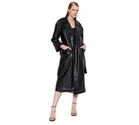 Trendyol Women's Damen Oversize Zweireihig Plain Webstoff Trenchcoat Coat, Schwarz, 34