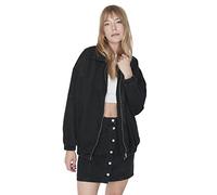 Trendyol Women's Damen Regular Basic Plain Denim Jacke Coat, Black, S