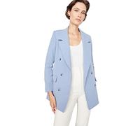 Trendyol Women's Damen Regular Zweireihig Plain Webstoff Blazer Coat, Blau, 40