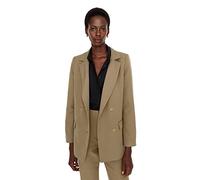 Trendyol Women's Damen Regular Zweireihig Plain Webstoff Blazer Coat, Helles Khaki, 36