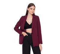 Trendyol Women's Damen Regular Zweireihig Plain Webstoff Blazer Coat, Purple, 34