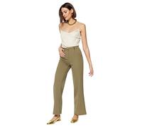 TRENDYOL Women's Herren Basic Hoher Bund Wide Leg Hose Pants, Light Khaki, 40