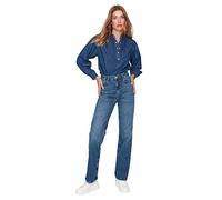 Trendyol Women's Herren Hoher Bund Wide Leg Jeans, Blue, 34