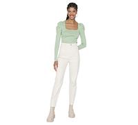 Trendyol Women's Herren Mittlerer Bund Mom Jeans, Ecru, 34