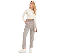 Trendyol Women's High Waist Carrot Pants, Gray, 36