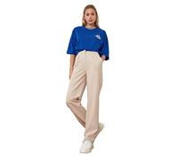 Trendyol Women's High Waist Straight Pants, Stone, 38