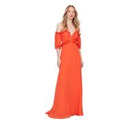 Trendyol Women's Maxi Mermaid Regular Fit Woven Evening Dress Kleid,