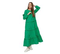 TRENDYOL Women's Woman Design Maxi A-line Crew Neck Woven Dress, Grün, 42