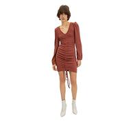 Trendyol Women's Woman Mini Bodycon V-Neck Knit Dress, Tile Red, M