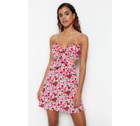 TRENDYOLMİLLA Damen Mehrfarbig Geblümt Kurz / Mini Ärmellos Strandmode Skater Strandkleider