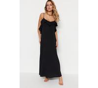 TRENDYOLMİLLA Damen Schwarz Geblümt Maxi Ärmellos Strandmode Gerade Strandkleider EU 36 / UK 8