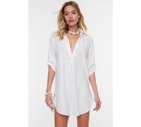 TRENDYOLMİLLA Damen Weiß Einfarbig Kurz / Mini 3/4-Arm Strandmode Gerade Strandkleider