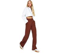 TRENDYOLMİLLA Wide Leg and Woven Fabric Braun Trousers - Twoaw22Pl0139