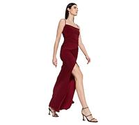 TRENDYOLMİLLA Women's Schwarz Body Lined Otrishi Woven Kleid Tprss22Ae0095 Evening & Prom Dress, Bordeaux, 42