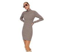 TRENDYOLMİLLA Women's Strickwaren Mini Kleid-Schwarz, Body Fitting, Twoaw23El01389 Dress, Mink, S