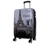 Trendyshop365 City-Koffer Weekender Hartschale Mittelgroß mit Paris Motiv Bedruckt 67cm 62 Liter 4 Rollen