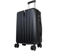 Trendyshop365 Handgepäck Hartschale Portofino 55cm 40 L mit Dehnungsfuge 4 Rollen Schwarz