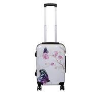 Trendyshop365 Handgepäck Koffer Hartschale Schmetterling 57 Zentimeter 38 Liter 4 Räder Bunt Printdesign Zahlenschloss