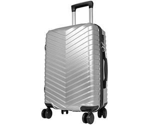 Trendyshop365 Handgepäck Leicht Hartschale Meran 55 cm 38 Liter 4 Räder TSA-Schloss Silber
