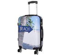 Trendyshop365 Handgepäckkoffer Motiv Beach Strand 56 cm 36 Liter 4 Räder Bunt Zahlenschloss