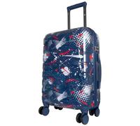 Trendyshop365 Hartschale Handgepäck klein Pescara mit Motiv 55cm 4 Rollen Dunkelblau