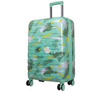 Trendyshop365 Hartschale Koffer mittelgroß Pescara mit Motiv 67cm 4 Rollen Grün