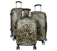 Trendyshop365 Hartschalen Koffer-Set 3-teilig Leoparden-Fell Tierdruck