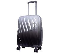 Trendyshop365 Kleiner Handgepäck Trolley Marbella 56cm 50 Liter 4 Räder Zahlenschloss Grau-Schwarz Hartschalenkoffer aus Polycarbonat