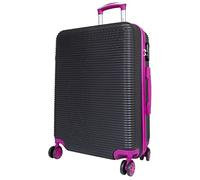 Trendyshop365 Koffer mittelgroß Hartschale Santorin 65cm, 66 Liter, 4 Rollen, Zahlenschloss, schwarz-pink