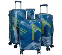 Trendyshop365 Koffer-Set 3-teilig Hartschale 4 Räder Zahlenschloss blau