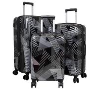 Trendyshop365 Koffer-Set 3-teilig Hartschale 4 Räder Zahlenschloss schwarz