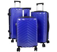 Trendyshop365 Koffer-Set 3-teilig Hartschale Meran 4 Räder TSA-Schloss Blau