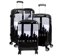 Trendyshop365 Koffer-Set 3-teilig Trolley Hartschale - Manhattan