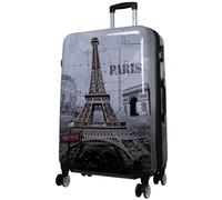 Trendyshop365 Polycarbonat Reisekoffer Trolley Hartschale - Design Eiffelturm Paris Frankreich (Reisekoffer - Größe L)
