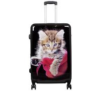 Trendyshop365 Polycarbonat Reisekoffer Trolley Hartschale - Design Katze Kätzchen Cat (Reisekoffer)
