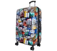 Trendyshop365 Polycarbonat Reisekoffer Trolley Hartschale - Design Weltreise Paris New York Athen Rio (Reisekoffer)