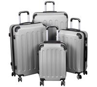 Trendyshop365 Reisekoffer-Set 4-teilig Hartschale Avalon 4 Räder Zahlenschloss Silber
