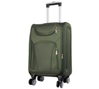 Trendyshop365 Weichgepäck Handgepäck Koffer Maribor 58cm 43 Liter 4 Rollen Zahlenschloss Grün