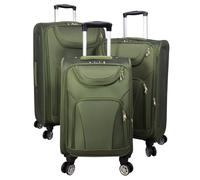 Trendyshop365 Weichgepäck Koffer-Set 3-teilig Maribor 4 Rollen Zahlenschloss Grün