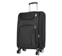 Trendyshop365 Weichgepäck mittlerer Koffer Maribor 68cm 71 Liter 4 Rollen Zahlenschloss Schwarz