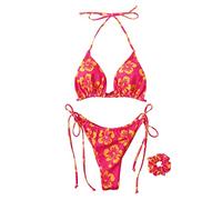 TRENIS Bikini Set Halfter LaceUp Badeanzug Frauen Leopard Bikini Low Waist Bademode Bademode Tanga Sexy Bikini Frau (Color : B3925RF, Size : M)