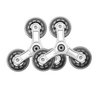 Treppensteigerräder, 2 Stück, dreieckige Lenkrollen aus Edelstahl, Ersatz, robuste, drehbare, leise Lenkrollen für Einkaufstaschen, Einkaufswagen, Ersatz-