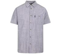 Trespass Basham Herren-Hemd, kurzärmelig, Baumwolle, Slub-Leinen, Normale Passform, Sommerurlaubshemd mit Taschen, Button-Down-Hemd mit halben Ärmeln