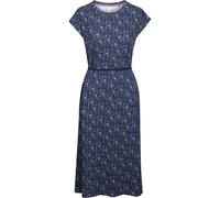 Trespass Damen-Sommerkleid mit Flügelärmeln, Rundhalsausschnitt und Seitenschlitzen, Marineblauer Druck, S