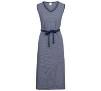 Trespass Damen-Sommerkleid mit V-Ausschnitt, seitlichen Schlitzen und Seitentaschen, Loretta, Marineblau gestreift, XXS